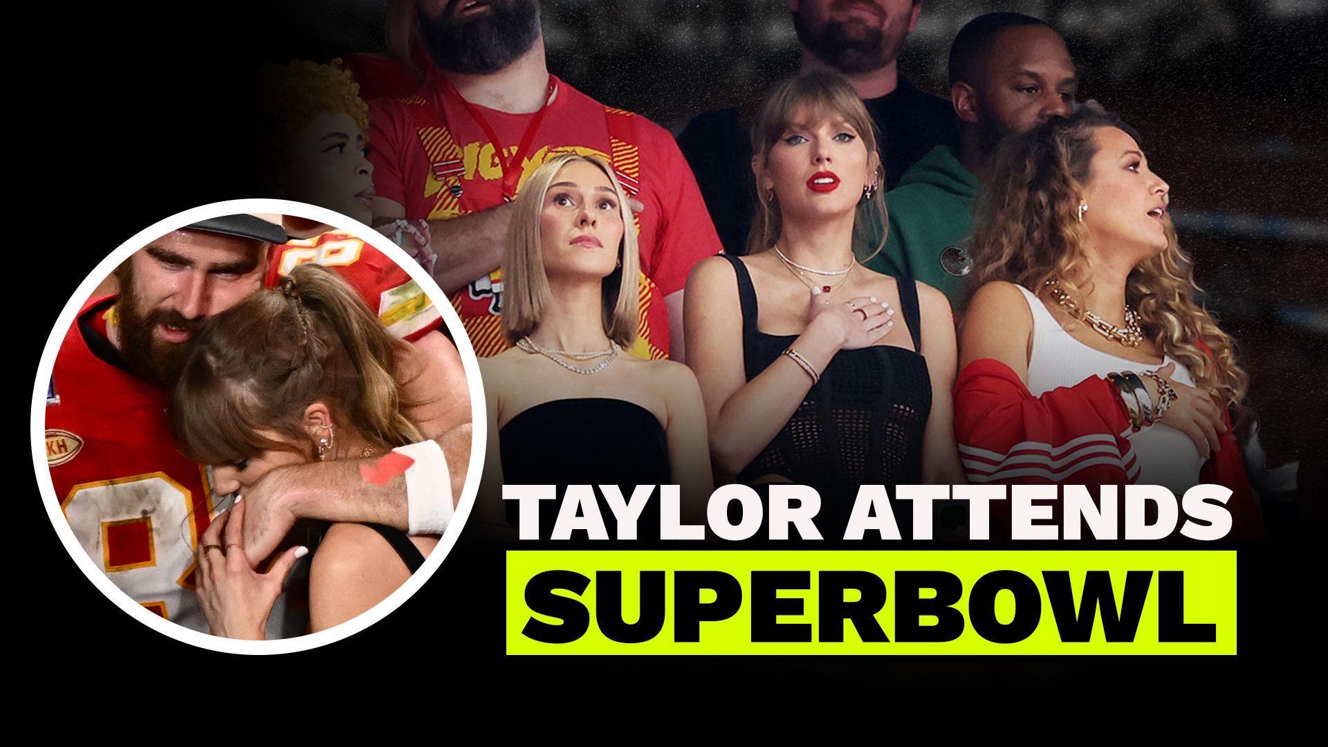 Taylor Swift attends the Superbowl